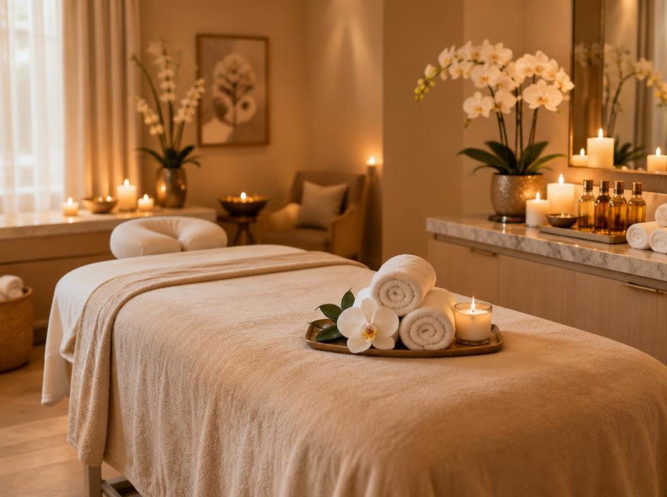 Ambiente de massagem da clínica Eliete Coimbra